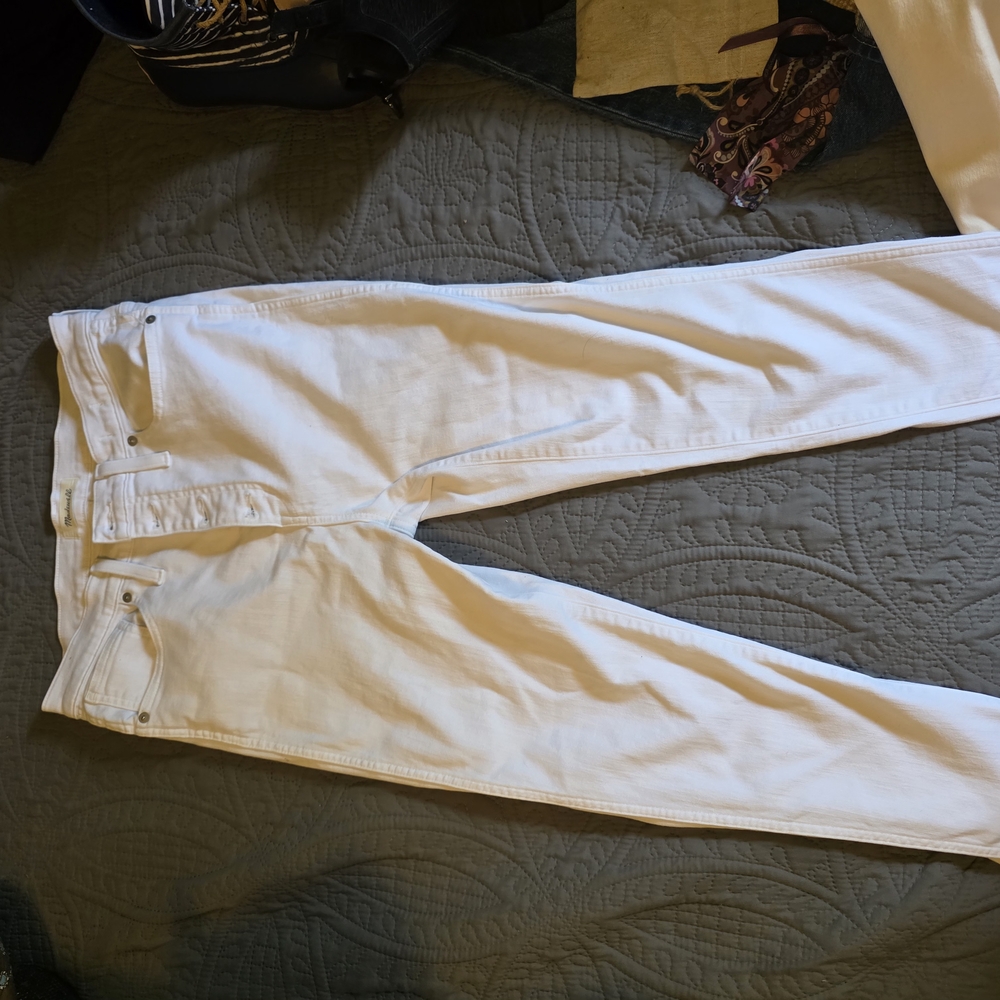 Madewell High Rise White Jeans